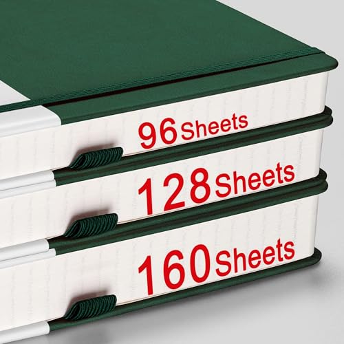 Bullet Journal A5 à Grille de Points 320 Pages en Cuir Vert