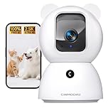 CINMOORE 2.5K Security Camera Indoor, Non-Subscription AI Person/Pet/Cry Detection, 4MP Pet/Dog/Cat Camera w/Phone App, Pan Tilt 2.4GHz WiFi Cameras for Home Security, Night Vision, Full Duplex Audio