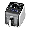 Gourmias Panorama 7 Quart Digital Air Fryer with Panoramic Viewing Window Holographic Display 12 Cooking Presets FryForce 360 Technology Dishwasher Safe Nonstick Basket 1500 Watts White