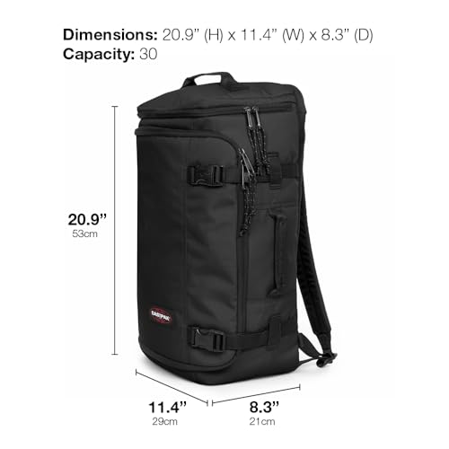 Image of EASTPAK Carry Pack - Convertible Duffel & Backpack, 30L Cabin-Size Travel Bag, Laptop Sleeve, Water Bottle Holder, Multiple Pockets, Aviator Blue