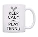 Tennis Lovers Gifts Keep Calm and Play Tennis Sports Team Gift Coffee Mug Tea Cup White