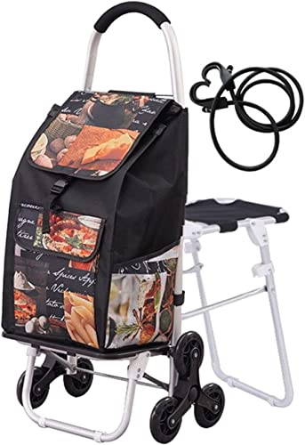 einkaufstrolley klappbar Faltbarer Allzweckwagen Mit Treppenrädern Und Elastischem Seil, Leichte, Wasserdichte…