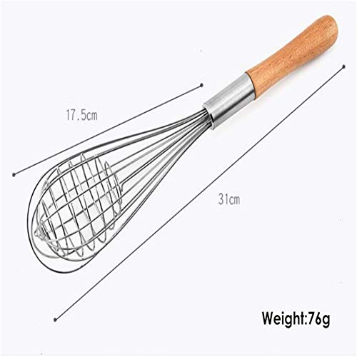 Kitchen Tools Whisk Egg Beater Kitchen Whisk Non-Slip Easy To Clean Egg Beater Milk Frother Stainless Steel Kitchen Utensil Specialty Kitchen Egg Beater Tool (Color : Silver, Size : As Shown) #TOP3