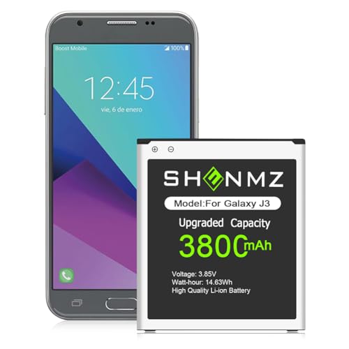 SHENMZ - Galaxy J3 Battery, [Upgraded] 3800mAh High Capacity New 0 Cycle Li-ion Battery for Samsung Galaxy J3/J5, Galaxy Grand Prime G530 J320A/V/F/P J327A/T/P J337A/T On5 EB-BG530BBC