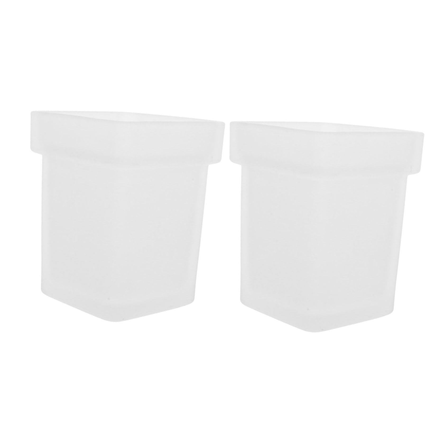 Porte-brosse WC en verre givré au design carré avec base stable premium