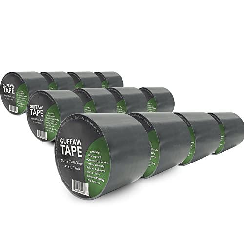 URBAN SOMBRERO Guffaw Tape - Professional Grade Gaffer Tape for Musicians, Commercial Use with Cables &amp; Cords - Width 4" x 99 Feet Length - Matte Cloth Gaffers Tape for Securing Cables (12)