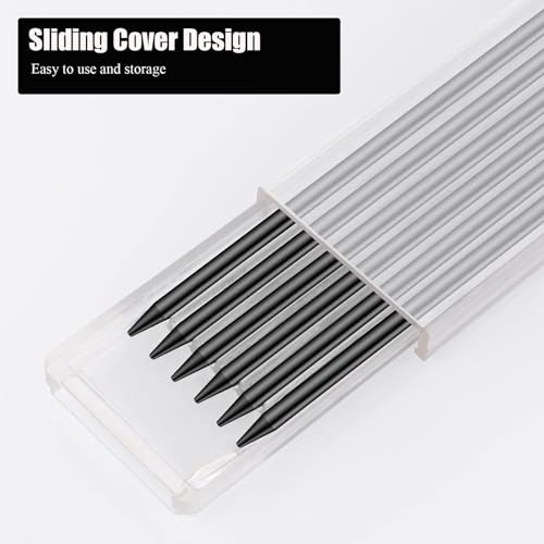 TuTuYa 48 refis de lápis, refil de lápis de carpinteiros à prova d'água de 2,8 mm, refil de grafite