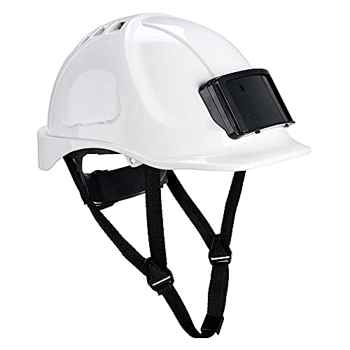 Portwest PB55 Endurance white vented safety helmet with visitor badge holder