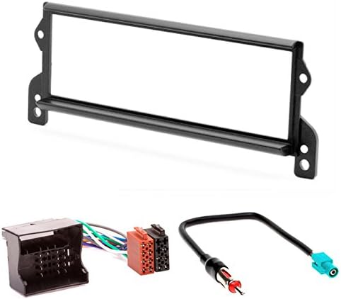 CARAV11-240-4-7 Car Radio Fascia 1-DIN in Dash Installation Kit Set for Mini Hatch (R50/R53) 2001-2006; Cabrio (R52) 2004-2007 + ISO and Antenna Adapter Cable