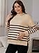 MARI GABRIEL Womens Maternity Sweater Winter Tops Striped Fall Warm Mock Neck Split Pullover Long Sleeve Pregnancy Clothes Medium Brown