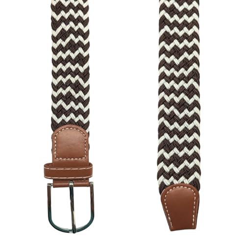 Image of The Tie Hub Unisex Stretchable Woven Fabric Belt | Adjustable, Hole-Free Design | Fits Up to 40 Inches Waist
