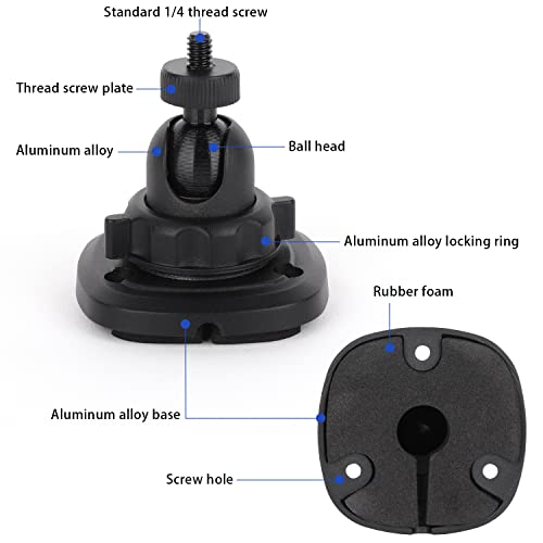 Mippko 2 Pack Speaker Wall Mount Holder For 1/4"-20 Threaded Screw Hole，360°Rotation Adjustment Aluminum Alloy Bracket, Black #TOP2