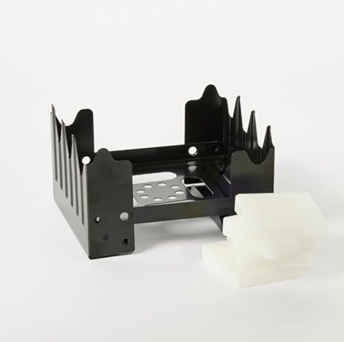 Bush Tracks Folding Hexamine Camp Stove ? Stainless Steel Army-Style Pocket Stove with 8 Fuel Tablets ? 10KG Load Capacity, Lightweight & Compact for Hiking, Survival, and Bushcraft