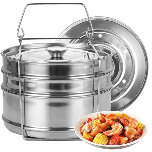 STARVAST 3‑Tier Stainless Steel Pot‑in‑Pot Insert Pans
