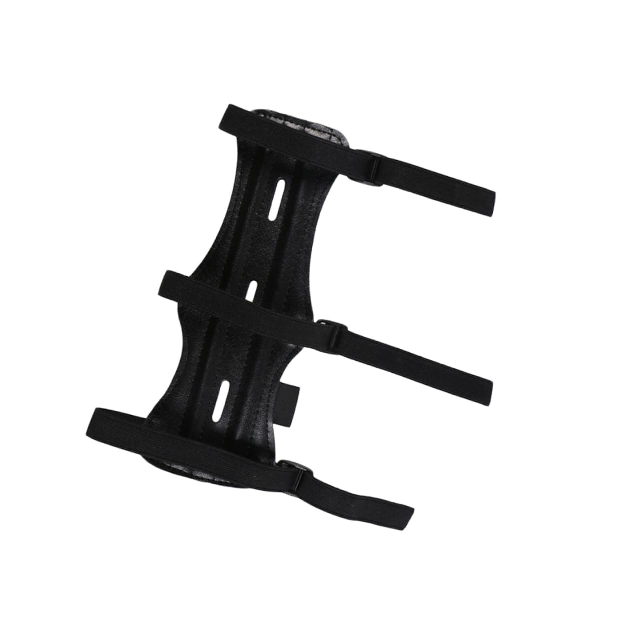 Generic Arm Guard Safe Comfortable Leather for Recurve Bow Adjustable Triple Buckle Black
