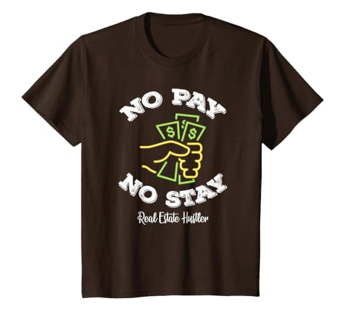Funny No Pay No Stay Landlord Pay Me Real Estate Investor T-Shirt, Youth, Brown, Small
