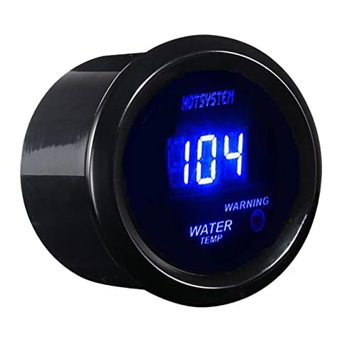 HOTSYSTEM Universal Water Temp Gauge Temperature Meter Electronic Blue Digital LED DC12V 2inches 52mm for Car Automotive(Fahrenheit) Cover