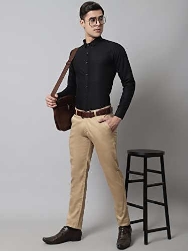 Image of Majestic Man Slim Fit Solid Cotton Blend Formal Shirt for Men