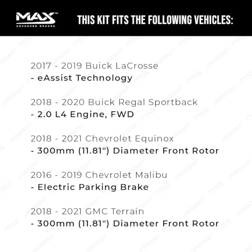 Image of MAX Advanced Brakes - Brake Kit For 2018-2021 Chevrolet Equinox, 2018-2021 GMC Terrain (11.81 inch Dia Fr Rotors)| Carbon Ceramic Brake and Rotor Kit Front & Rear| Drilled Slotted Brake Rotors