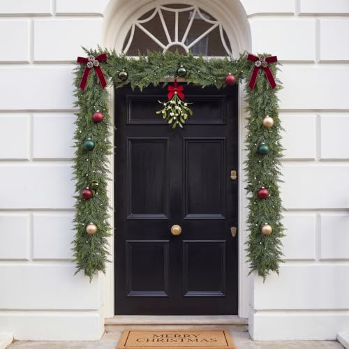 6FT Christmas Cedar Garland, Real Touch Full Greenery Christmas Decorations - image 7