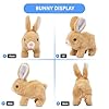 Zloeoa Bunny Stuffed Animal Plush, Interactive Electronic Pet Hopping Bunny Toy, Realistic Stuffed Easter Bunny Rabbit with Sounds and Movements Animated Walking Wiggle Ears Twitch Nose (Brown&White) #2