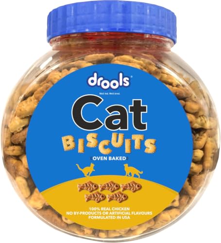 Drools Cat Biscuits Real Chicken 110 Gm | Oven Baked Crunchy No Artificial Ingredient High In Nutrition Prevents Tartar Build-Up | Train & Build Bonds | For Kitten & Adult Cat
