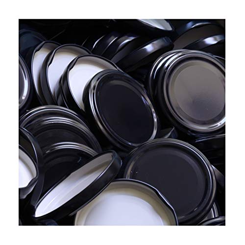 Lot de 50 couvercles de rechange pour bocal To 66 - Noir - Convient pour 70 / 125 / 167 ml Cover