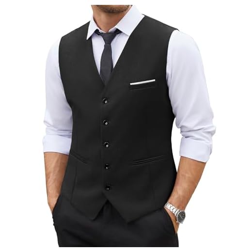 COOFANDY Men's Suit Vest Slim Fit Business Formal Waistcoat Casual Dress Vest