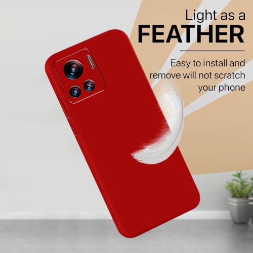 Image of Back Cover for Motorola Edge 30 Ultra 5G | Full Camera Protection | Premium Liquid Silicon Case | Flexible Bumper Case for Motorola Edge 30 Ultra 5G (Red)