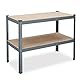Relaxdays Werkbank, 150kg, HxBxT: 90x120x60 cm, 2 verstellbare Ebenen, Werktisch, Stahl & MDF, Werkstattregal, anthrazit