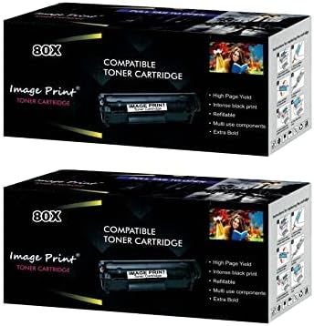 80X Black / CF280X Toner Cartridge Compatible with HP M401, M401d, M401dn, M401dne, M401dw, M401n, M425, M425dn, M425dw Printer (Pack of 2)