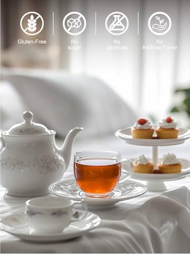 Image of TeeLux Peach Ginger Black Tea, Mellow Black Tea with Spicy Ginger & Peach Flavor, Caffeinated, 100 Count