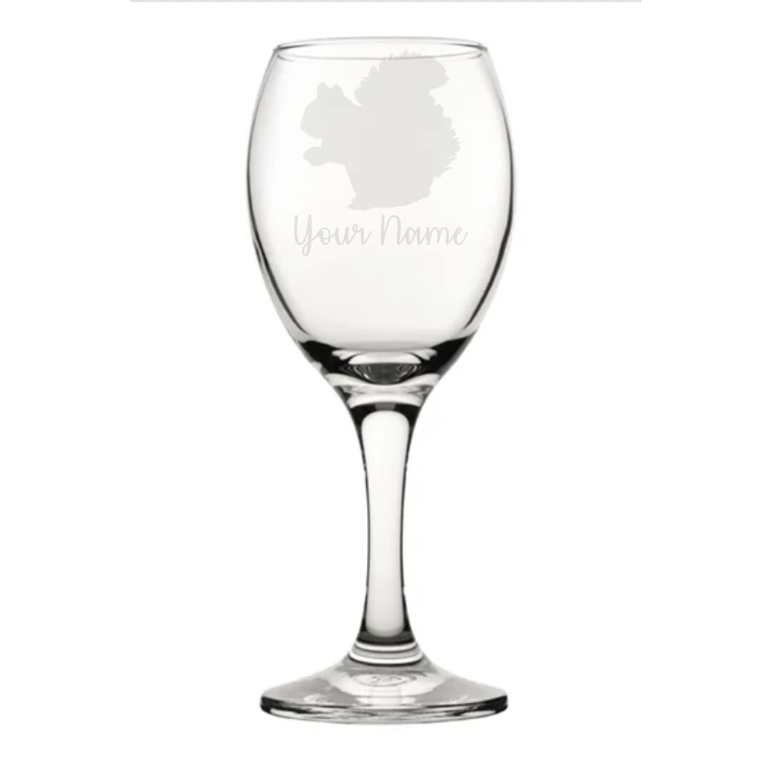Personalised Squirrel Engraved Wine Glass, Squirrel Gift, Gift for Women, Gift for men