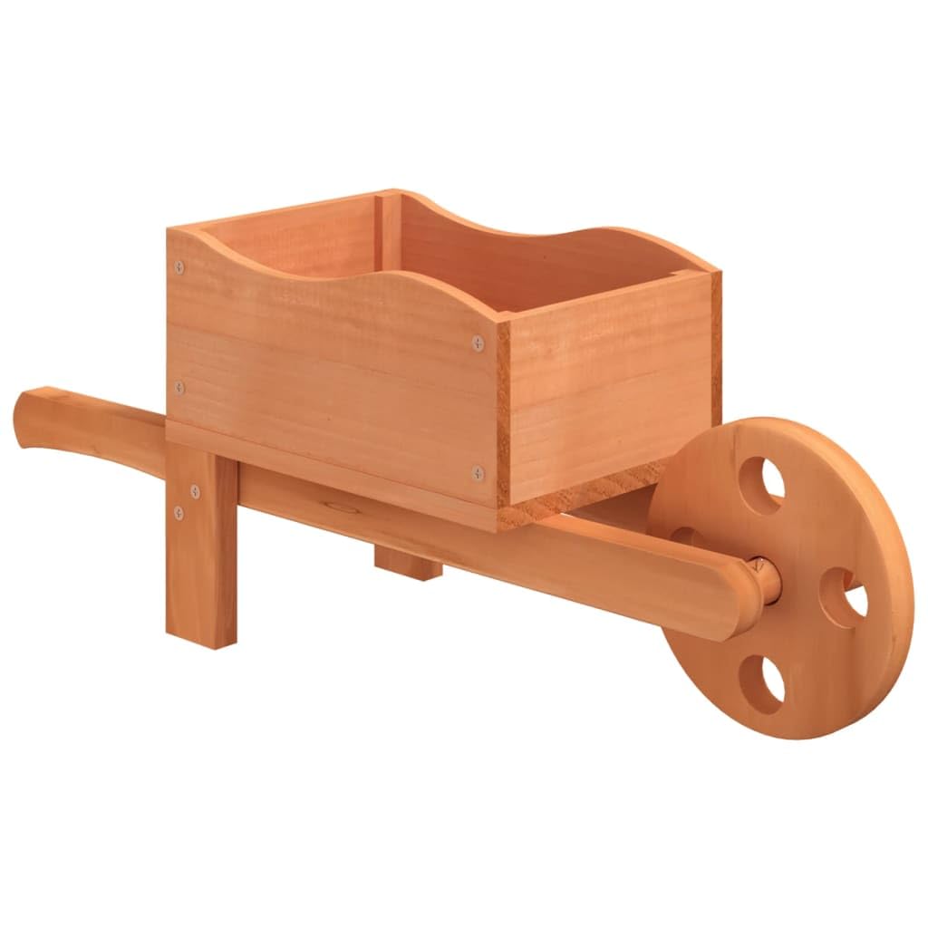 Juego de 2 maceteros con diseño de carretilla, 47 x 15 x 19 cm, de madera de abeto, para jardín, terraza, balcón