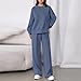 ZGHQHCDRH Sweatsuits Women 2 Piece Outfit Jogger Sets For Comfiest Airport Outfits Two Piece Sets For Women Crew Neck Sweatsuits Matching Loungewear Plus Size Fall Fashion Travel Tracksuit (Blue,XL)
