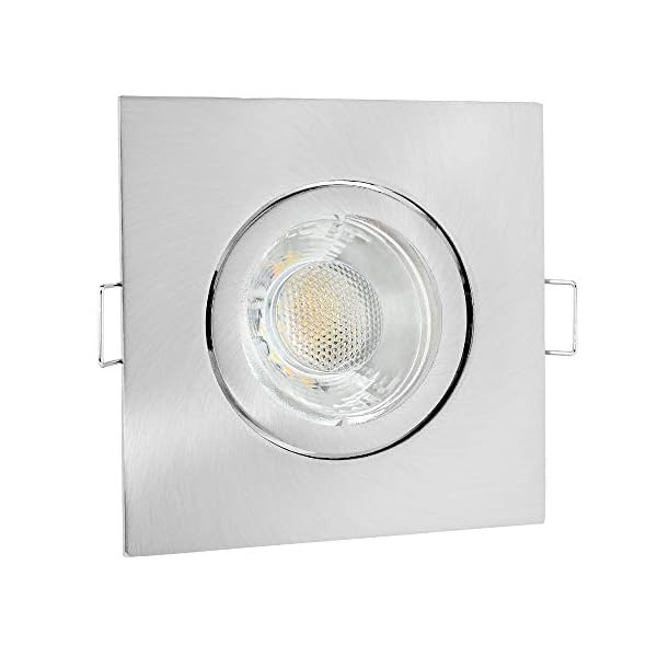 linovum® 10er Set LED Einbaustrahler GU10 eckig & schwenkbar - Einbauleuchte Edelstahl Optik inkl. LED GU10 3W… – Bild 7