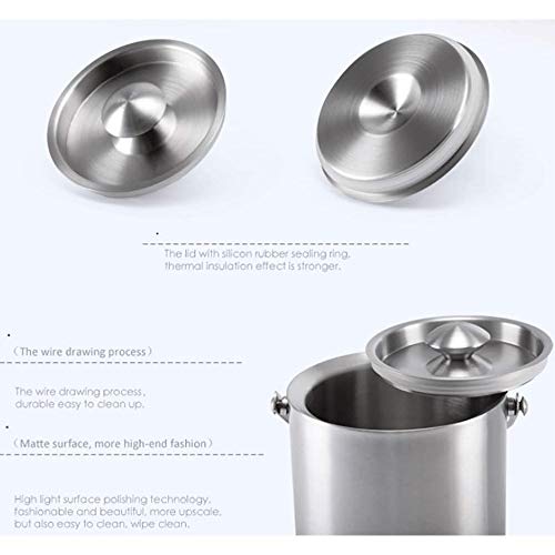 Cubo de hielo de acero inoxidable de 2L: cubitera térmica de doble capa 3