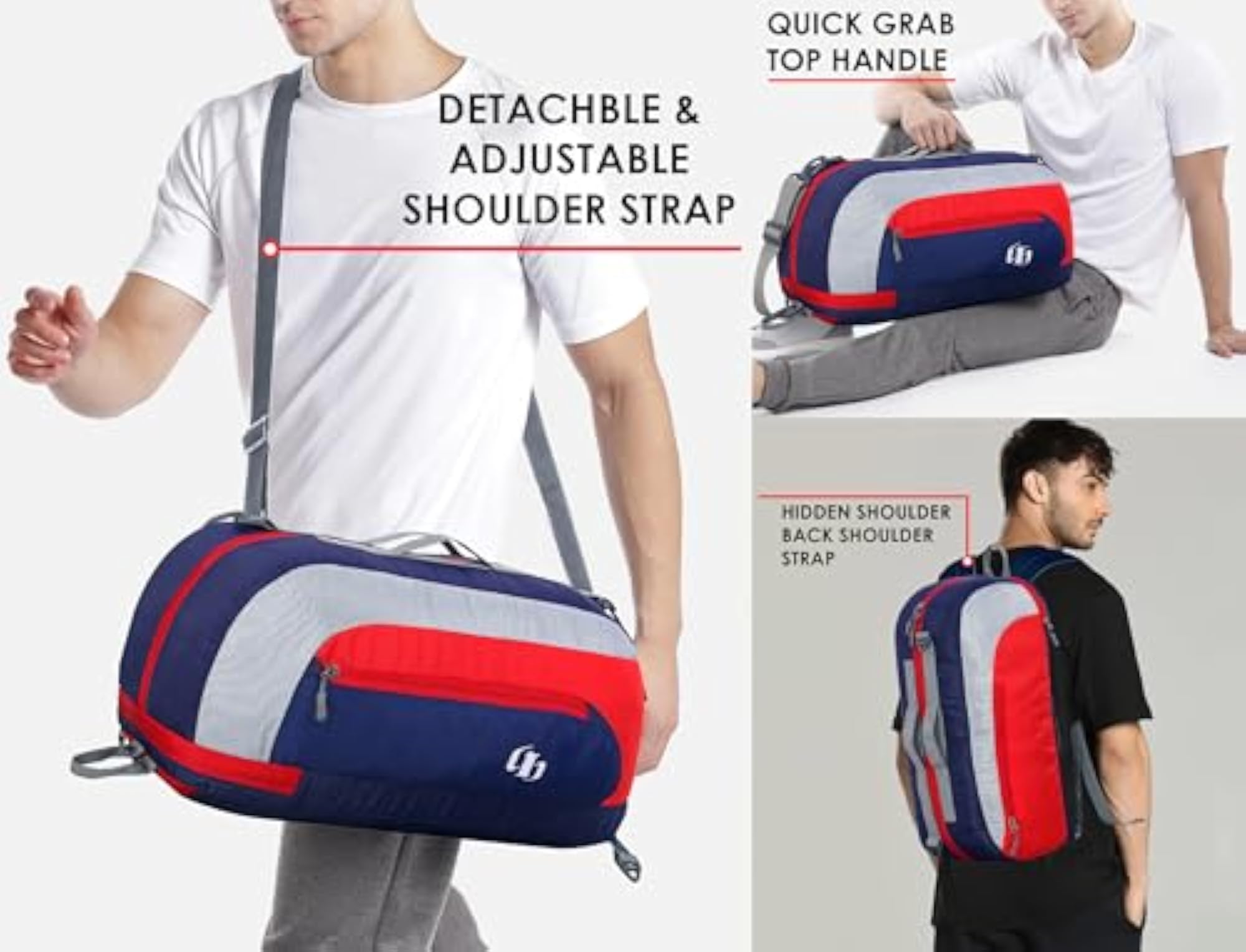 31L Water Resistant Duffel Gym Bag for Men & Women