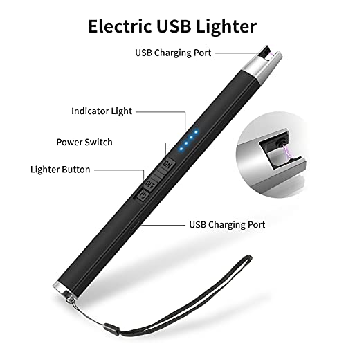 HOTERB Lichtboog-aansteker, elektronische aansteker, USB-oplaadbaar, met USB-C-laadkabel, elektrische aansteker, staafaansteker, elektrisch voor kaarsen, gasfornuizen, grill - Afbeelding 5