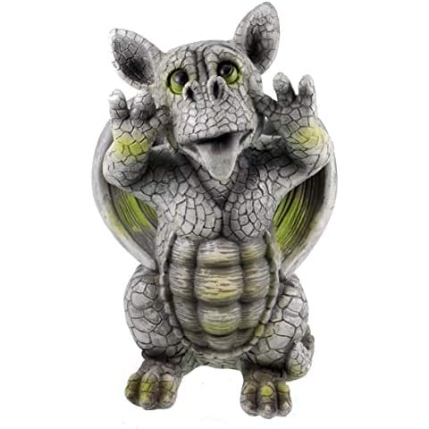 Kremers Schatzkiste Cheeky Dragon Child Cuts Grimasse 27 cm Dragon Figurine Gargoyle Sculpture Cover