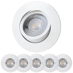 Scandinavian home 6er Set LED Spot 230V Schwenkbar 68mm – 75mm I Badezimmer geeignet I warmweiß CRI 90 4,3W 350lm 3000K…