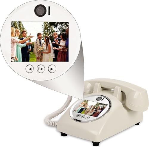 Wedding Video Guest Book, 1080p HD Recording, Phone Guestbook with Lens, 32GB Memory Card for Engagements, Anniversaries, Graduations - Red Color
