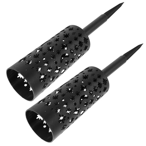 Outanaya Lot de 2 Vases Funéraires à Pointes en Résine Conique Contenant pour Arrangements Floraux Noir pour Fleurs Fraîches ou Artificielles Décorations Funéraires pour Cimetières et