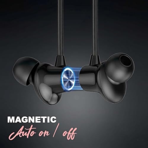 Image of Z2 Bluetooth Neckband Headphones, Black, 52 Hours Playtime, Wireless, Built-in Mic, Voice Assistant Bluetooth Headphone (Black)