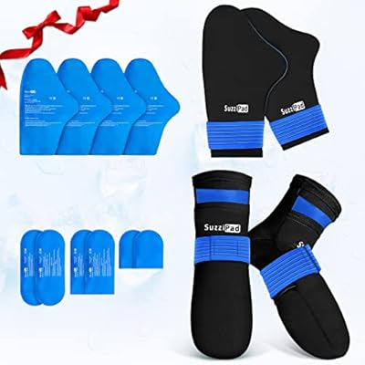SuzziPad Foot Ice Pack Cooling Socks and Cold Gloves for Chemotherapy, Chemo Comfort Items, Ideal for Soothing Hand and Feet Discomfort, L