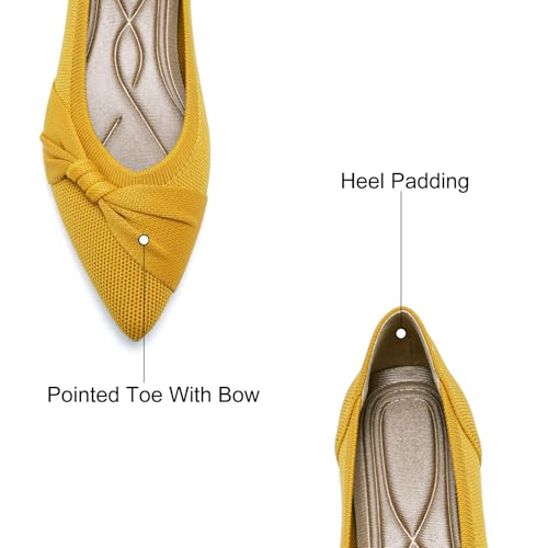 Image of HIULYCENCE Pointed Toe Flats for Women Ballet Flats | Comfortable Dressy Knit Lightweight Casual for Work Office Womens Flats