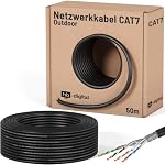 HB-DIGITAL – HB-DIGITAL 50m CAT 7 Netzwerkkabel Outdoor - Schwarz