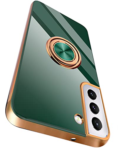 Tnarru Compatible for Samsung Galaxy S22 Plus Case with Ring Holder Green