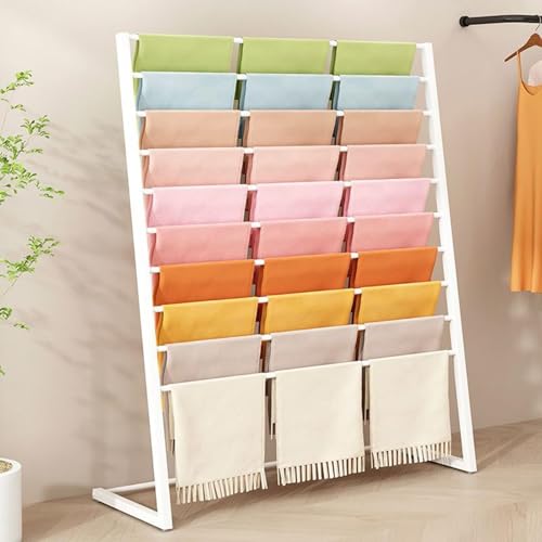Présentoir à foulards pour dressing moderne blanc à 10 niveaux