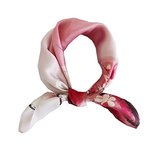 FONYVE 100% Mulberry Silk Scarfs for Women - Lightweight Square Satin Head Scarf - Small Silk Hair Scarf with Gift Packed 21" x 21" Cover